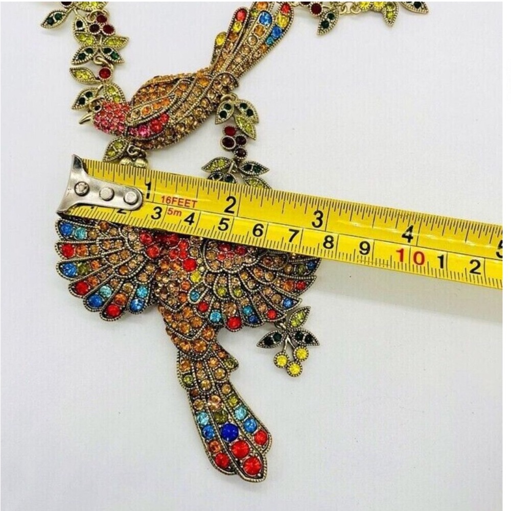 Heidi Daus “ Come Fly With Me” Mary Poppins, Colorful Bird  Necklace - Picture 9 of 12